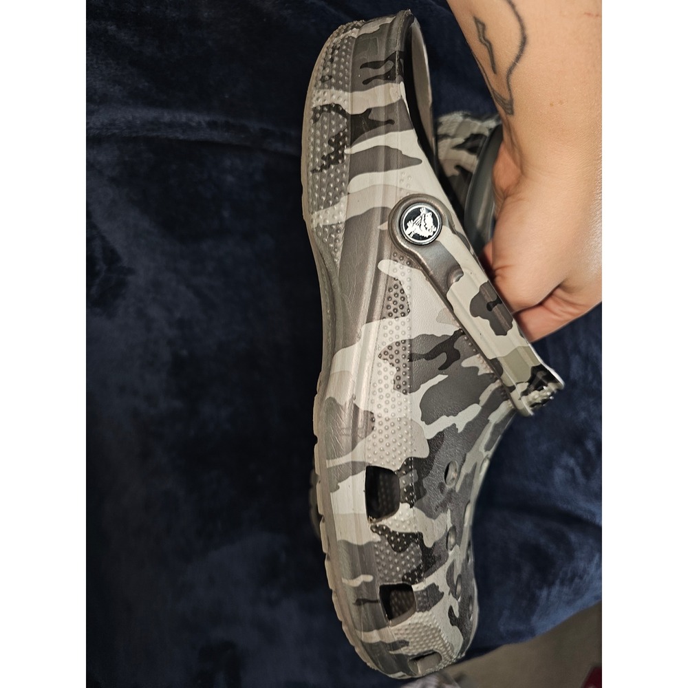 Crocs Classic Clog Mens Size 13 Grey Black Camo Camouflage Slip On Shoes - Picture 5 of 5
